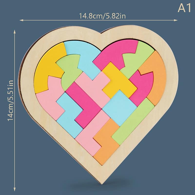 Colorful Heart Tangram