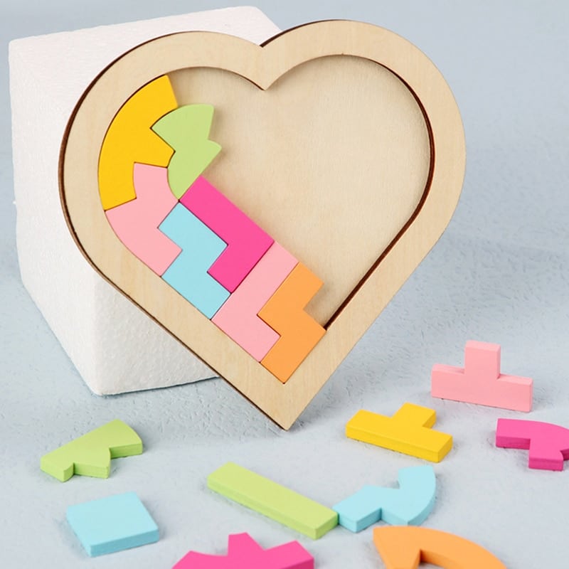 Colorful Heart Tangram