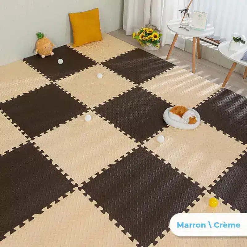 Cream brown / 24 pieces Thick Baby Play Mat with Two Colors