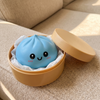 Mystery Dumpling Squishy in its tan steamer box