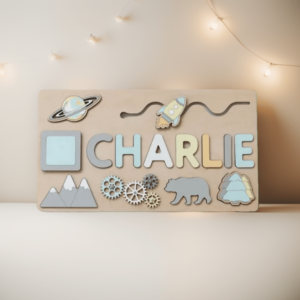 Exploration Personalized Wooden Name Puzzle