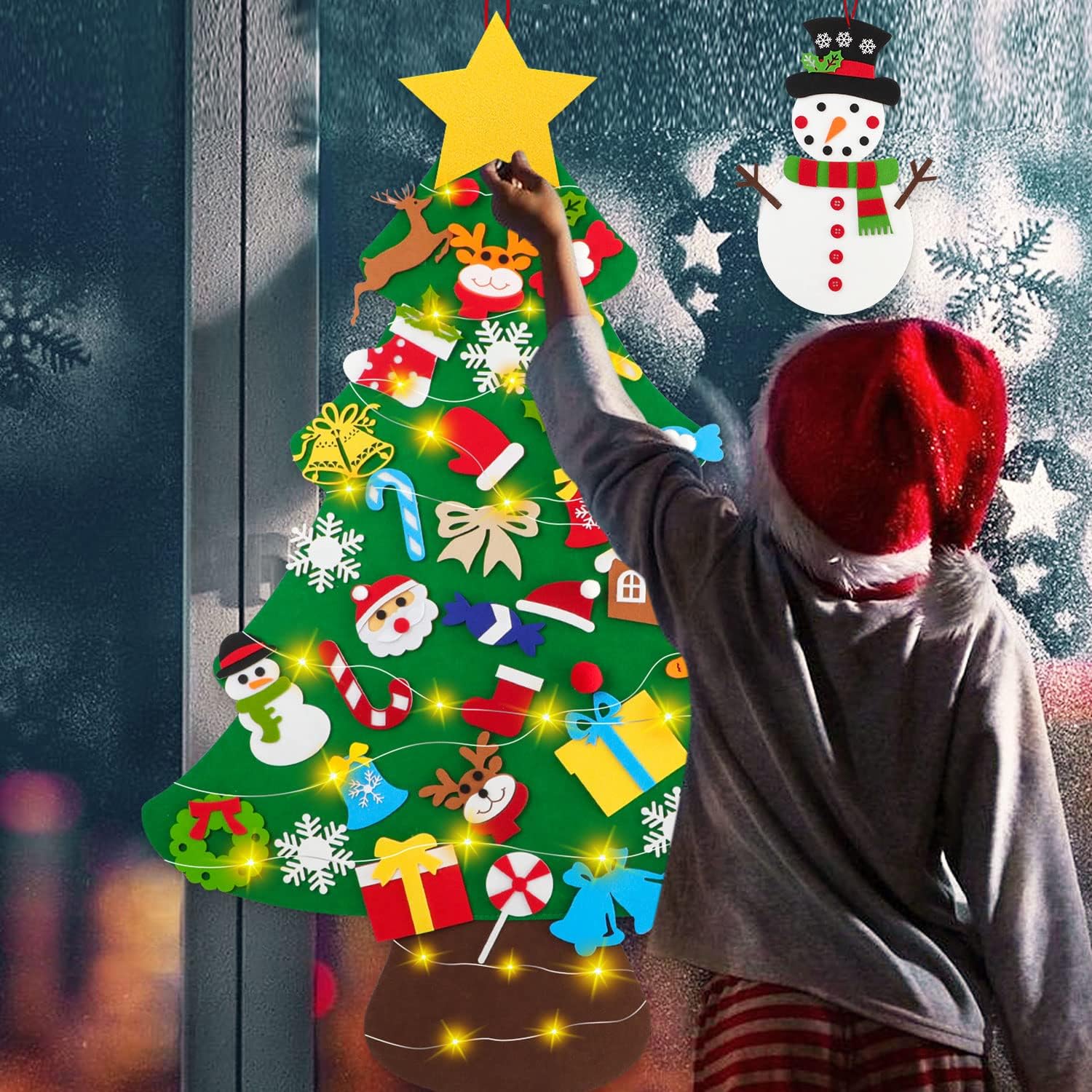 Felt Christmas Tree – 95cm – 26 Decoration Pieces + GIFT