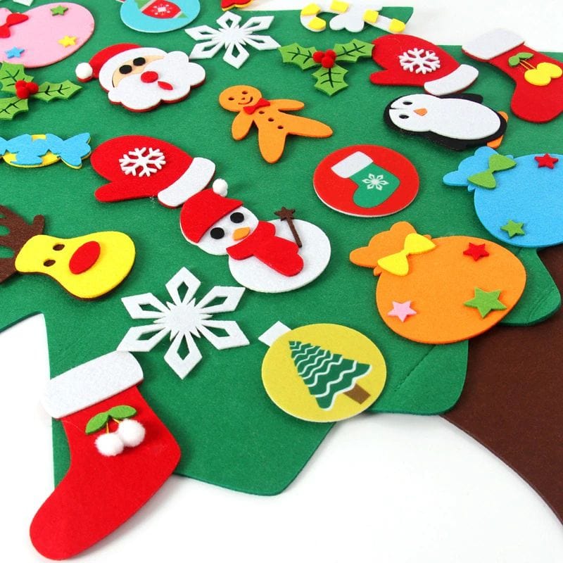 Felt Christmas Tree – 95cm – 26 Decoration Pieces + GIFT