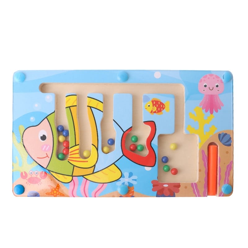 Fish Wooden Magnetic Maze - Montessori Puzzle