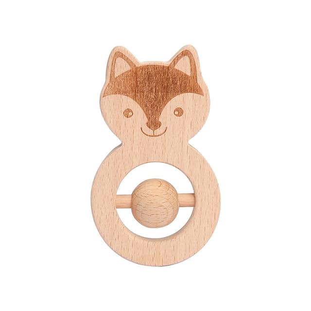 Fox Wooden Rattle