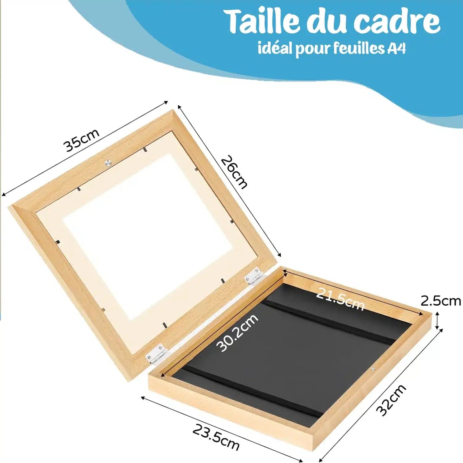 Frame for children's drawings | Store and display 150 drawings | A4 size