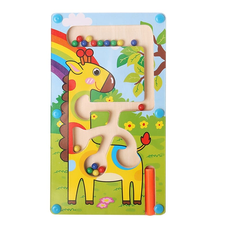 Girafe Wooden Magnetic Maze - Montessori Puzzle