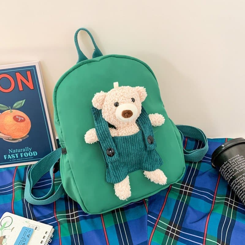 Green Personalized Teddy Bear Backpack for Girls and Boys