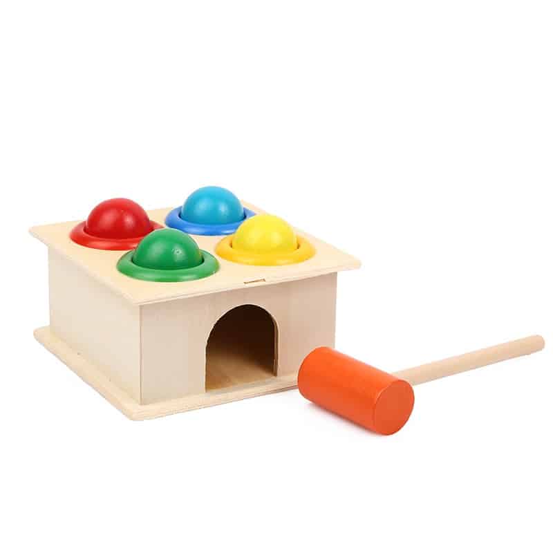 Hammering Toy with 4 Colored Holes