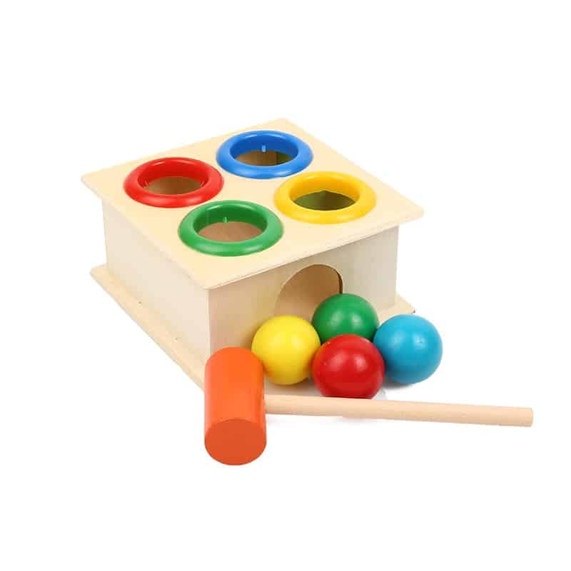 Hammering Toy with 4 Colored Holes