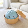 Mystery dumpling squishy unboxing in steamer basket