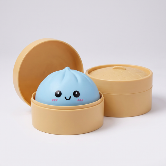 Mystery dumpling squishy in its steamer box - main product photo