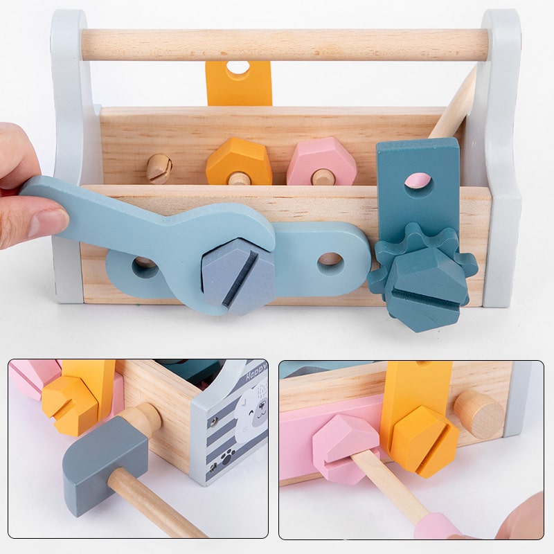 Montessori wooden toolbox