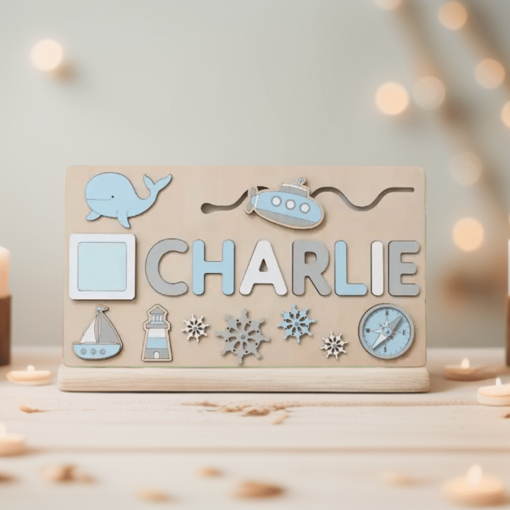 Ocean Personalized Wooden Name Puzzle