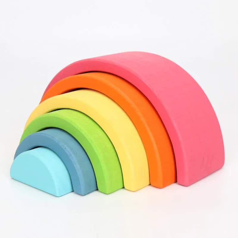 Pastel colors Montessori Wooden Rainbow