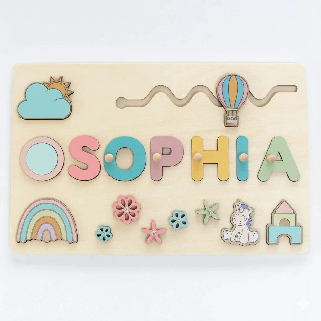 Rainbow Personalized Name Puzzle - Custom Made for Your Child
