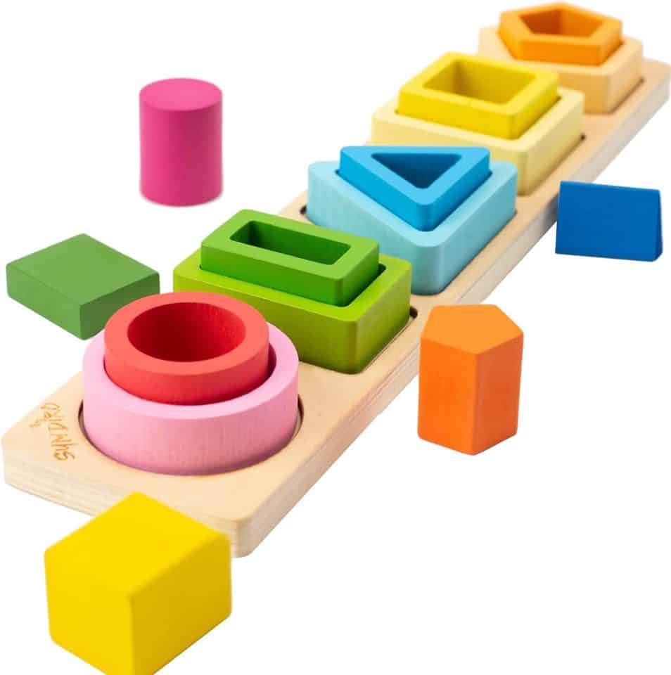 Sorting Game for Children - Wooden Shapes