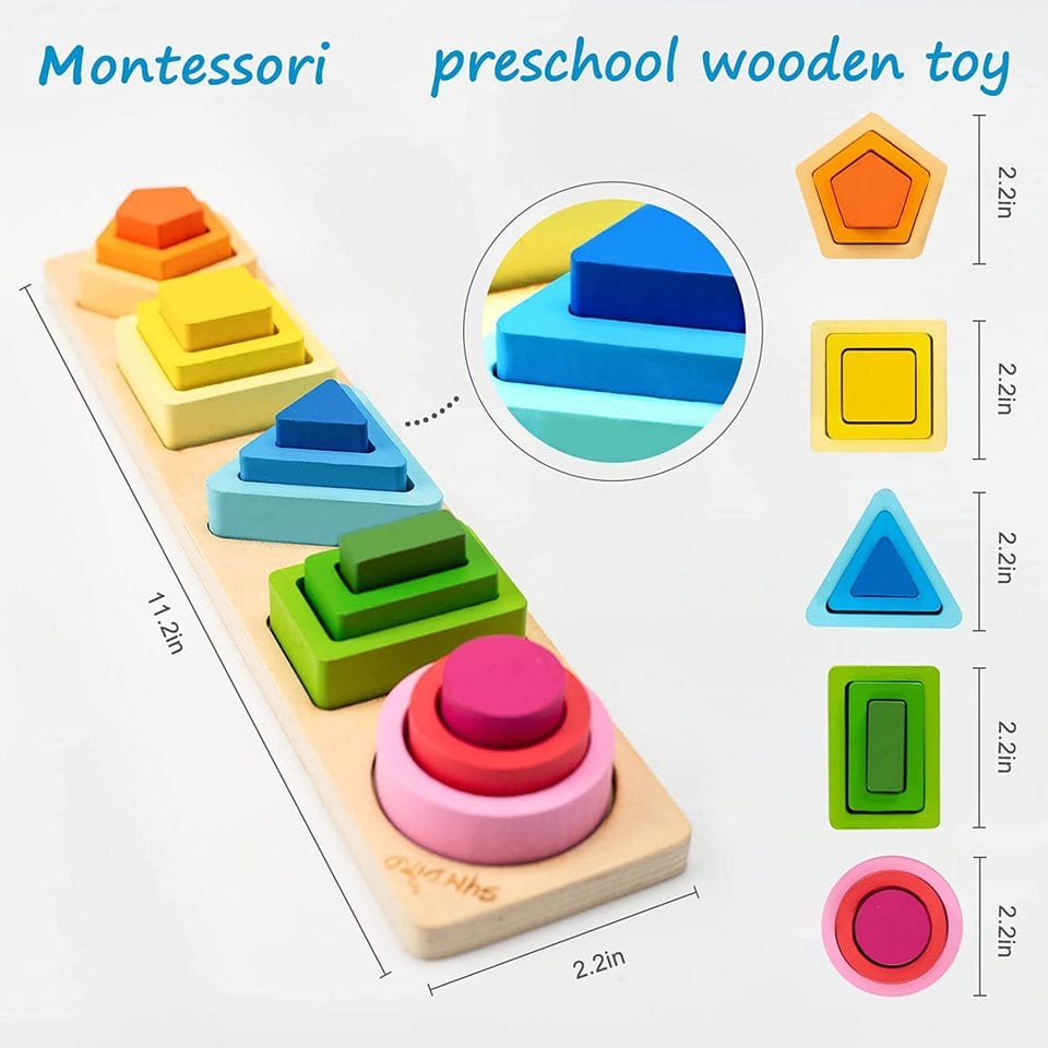 Sorting Game for Children - Wooden Shapes