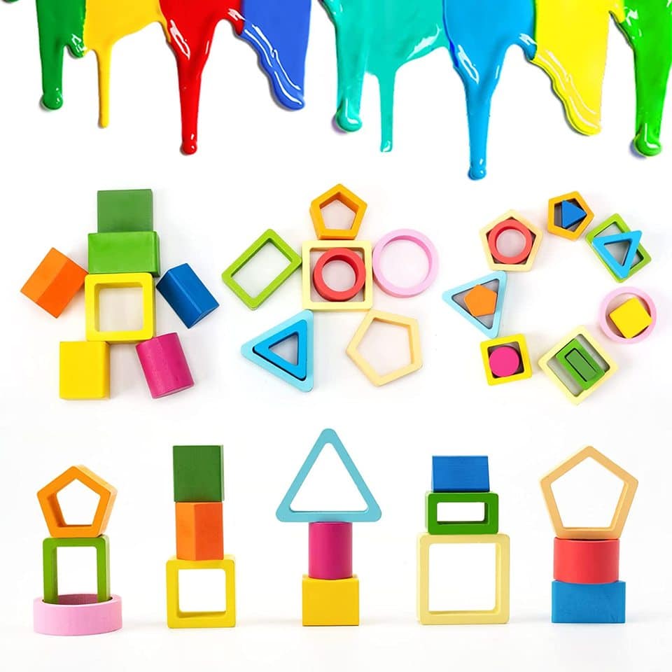 Sorting Game for Children - Wooden Shapes