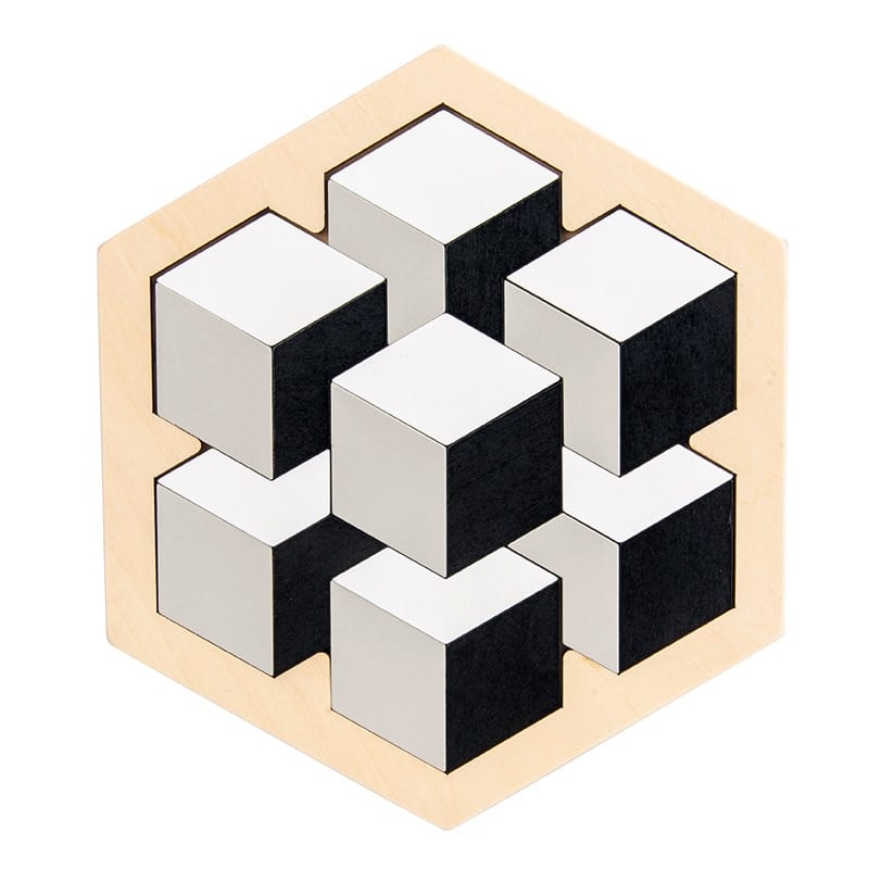 Tangram Cubes Black White Gray