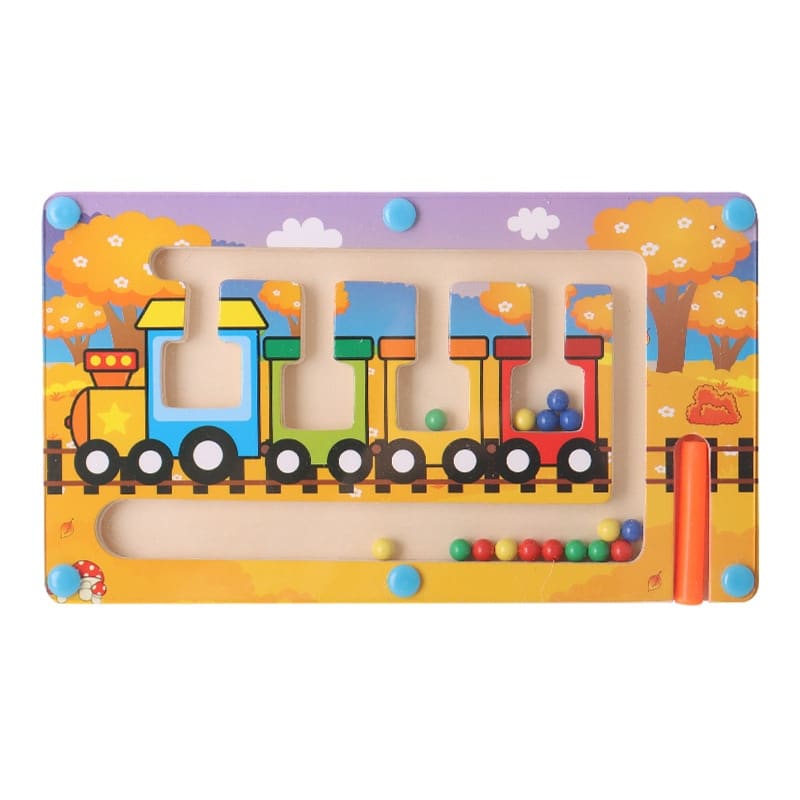 Train Wooden Magnetic Maze - Montessori Puzzle