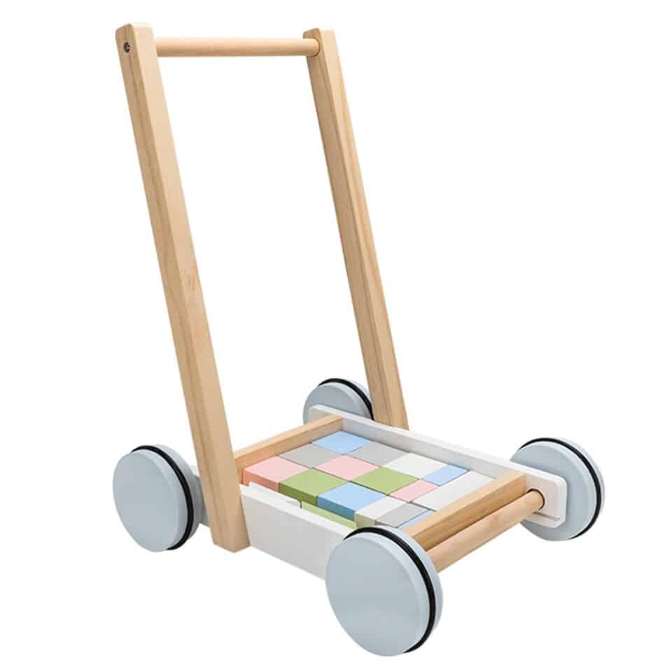 Walker Cart with Pastel Building Blocks