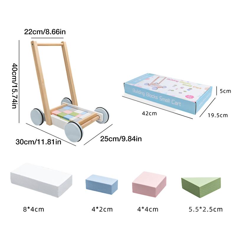 Walker Cart with Pastel Building Blocks