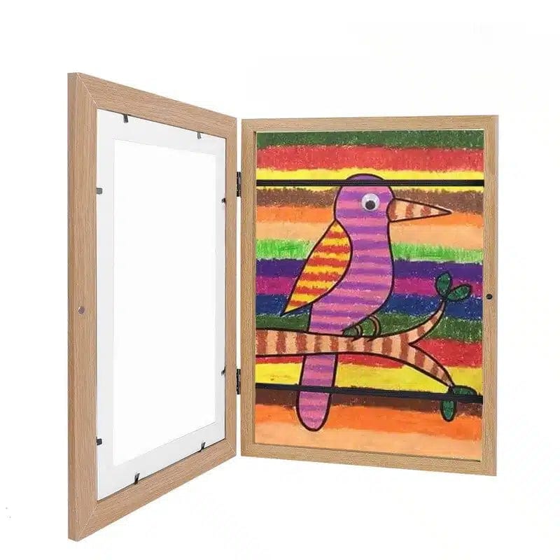 Wood frame Frame for children's drawings | Store and display 150 drawings | A4 size