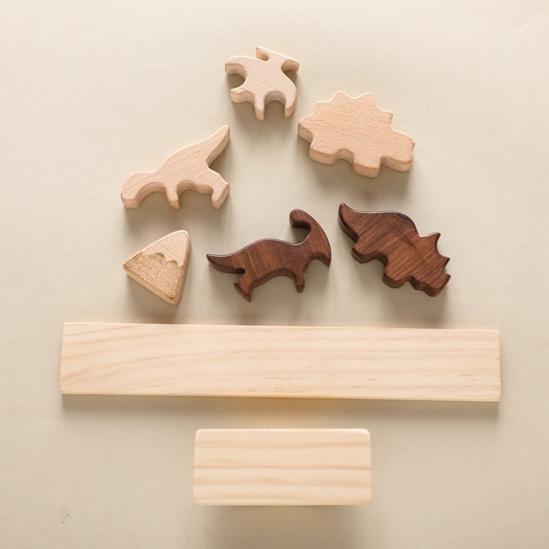 Wooden Animal and Dinosaur Balancing Game