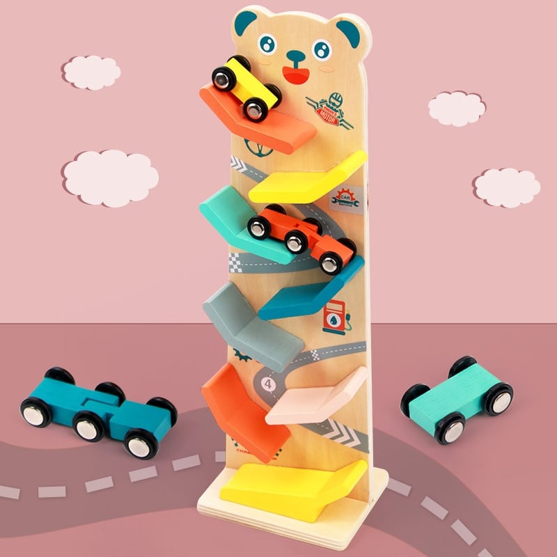 Wooden Car Ramp - Racing Track for Toddlers