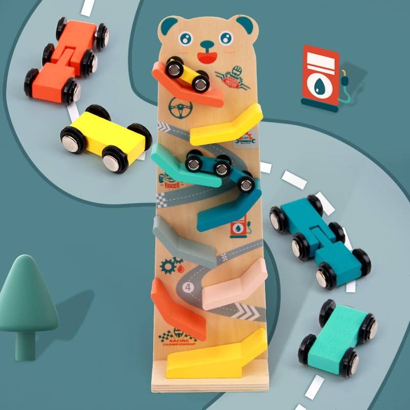 Wooden Car Ramp - Racing Track for Toddlers