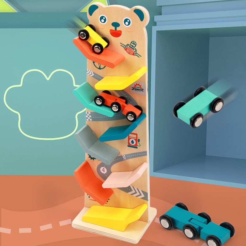 Wooden Car Ramp - Racing Track for Toddlers