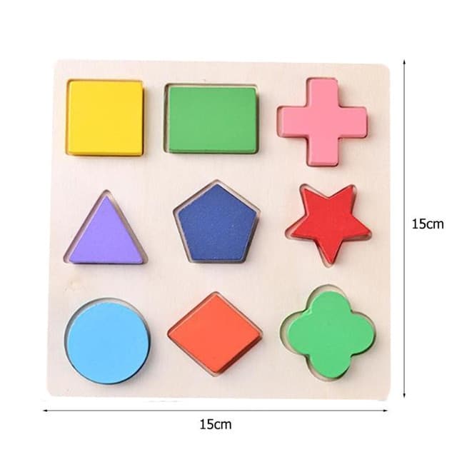 Wooden Puzzle of Simple Geometric Shapes