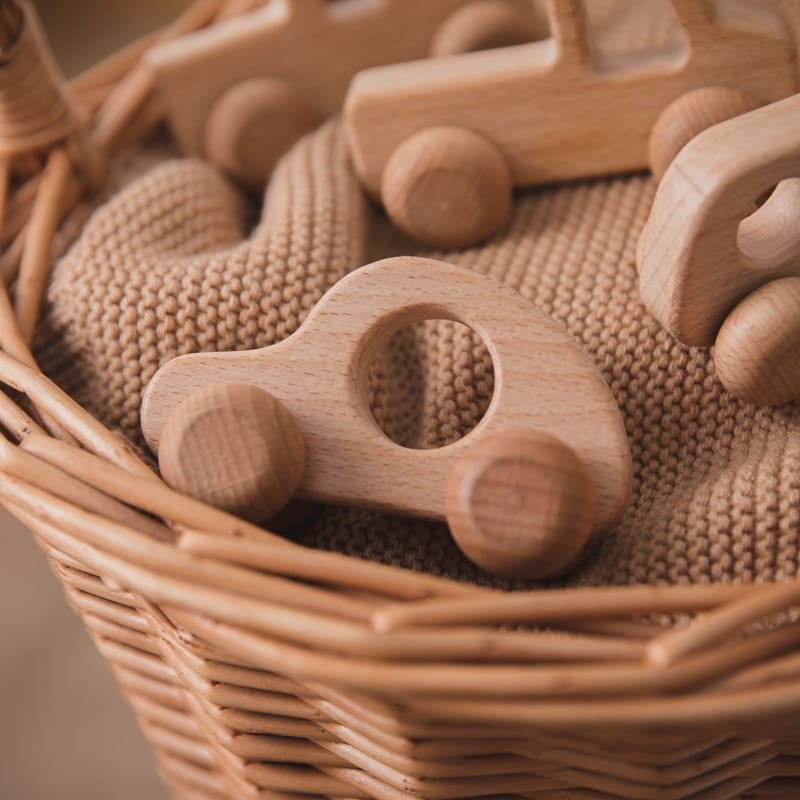 Wooden Teething Ring - Cars