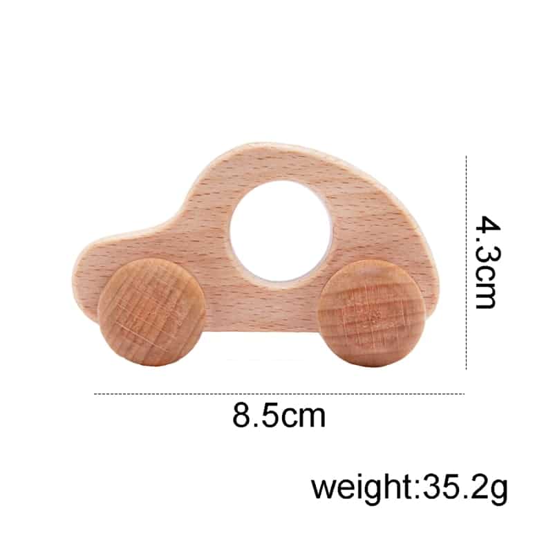 Wooden Teething Ring - Cars