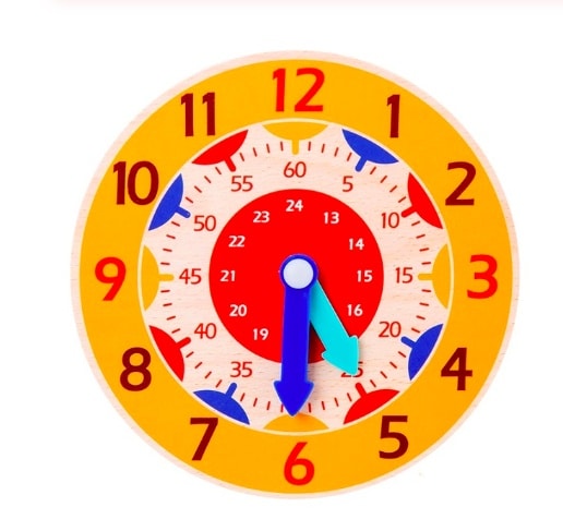 Yellow Colorful 24h Clock for Kids