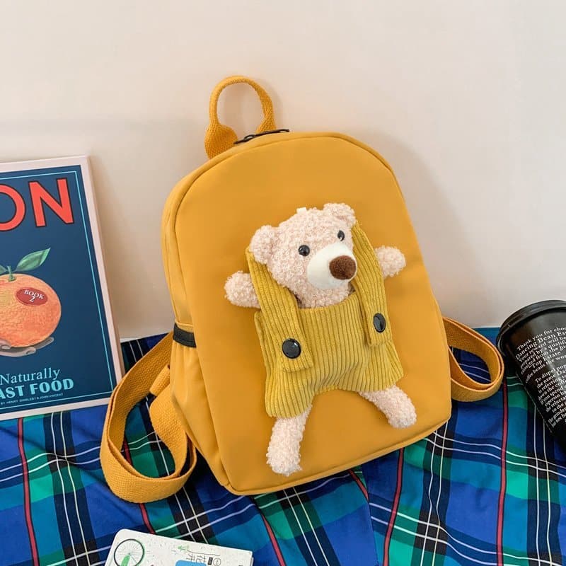 Yellow Personalized Teddy Bear Backpack for Girls and Boys